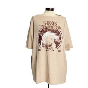 NWT Zara live to ride eagle rhinestone graphic tee